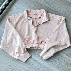 Bo+Tee cropped sweatshirt with collar - peach